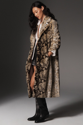 Unreal Fur Madam Grace Faux-fur Snake Print Jacket In Nude