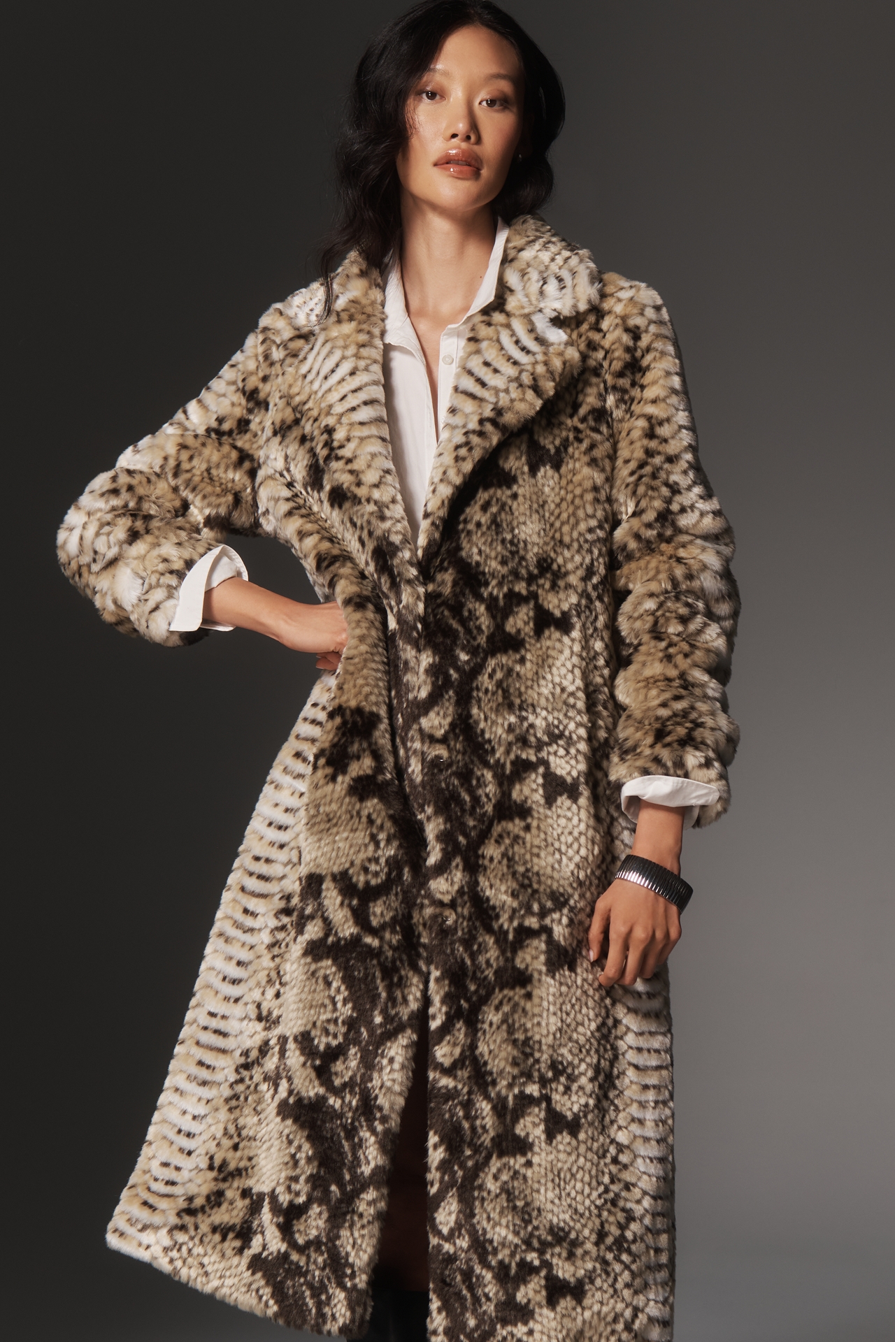 Unreal Fur Madam Grace Faux-Fur Snake Print Jacket