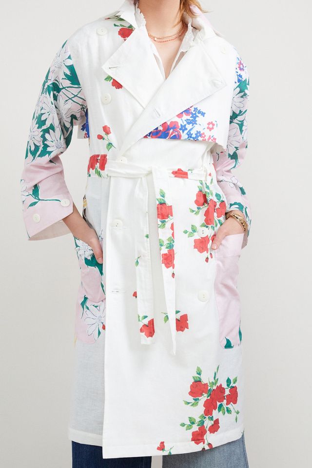 Anthropologie floral 2025 trench coat