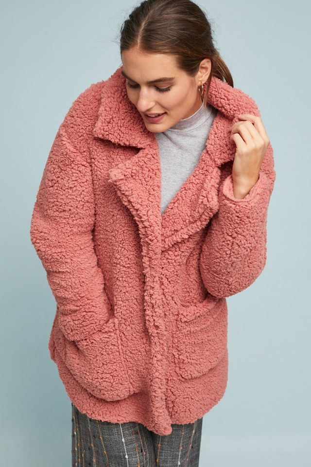 By Anthropologie Long Teddy Sherpa Jacket