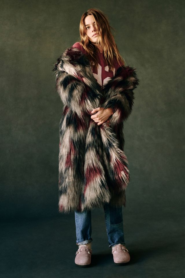 Anthropologie faux 2025 fur coat