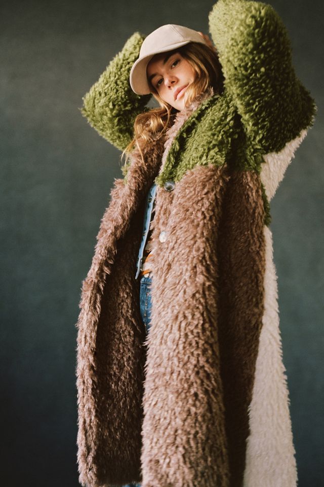 Audrey Colorblocked Faux Fur Coat #6