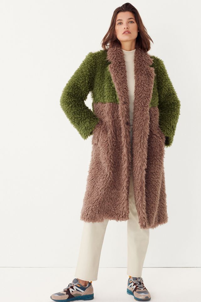 Audrey Colorblocked Faux Fur Coat #4
