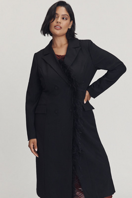 Hutch Vivienne Double-breasted Coat Jacket In Black
