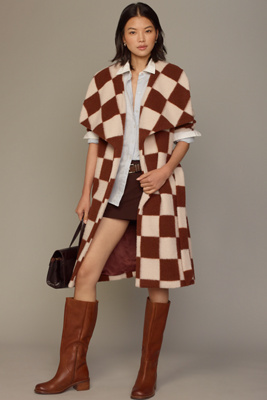 HUTCH OVERSIZED COLLAR JUNI WRAP COAT JACKET 