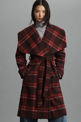 HUTCH OVERSIZED COLLAR JUNI WRAP COAT JACKET 