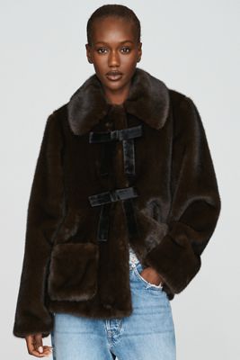 Hutch Faux-Fur Bow Jacket