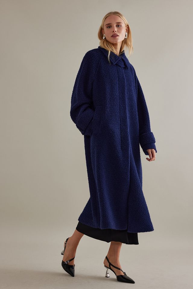 Slouchy Textured Maxi Coat #1