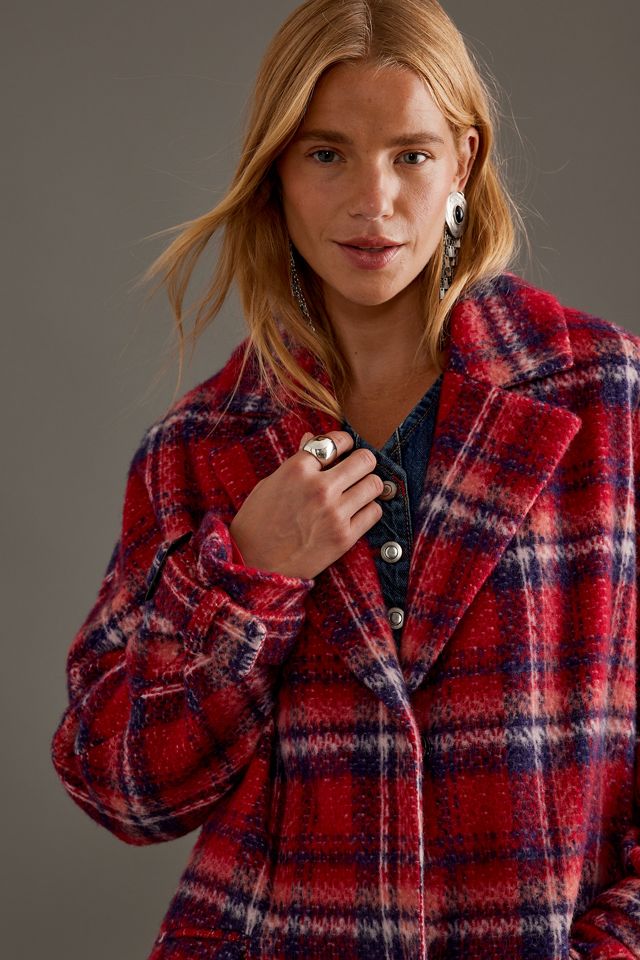 By Anthropologie Wool-Blend Check Coat #2