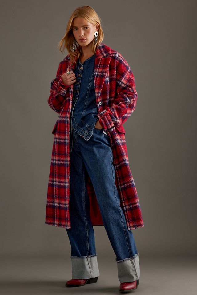 By Anthropologie Wool-Blend Check Coat #4