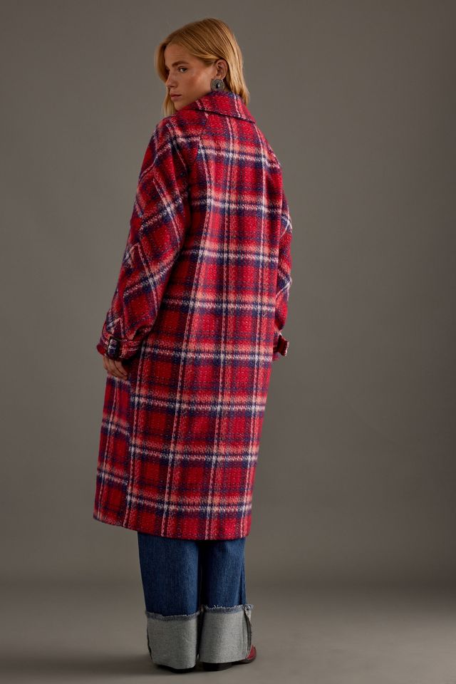 By Anthropologie Wool-Blend Check Coat #1