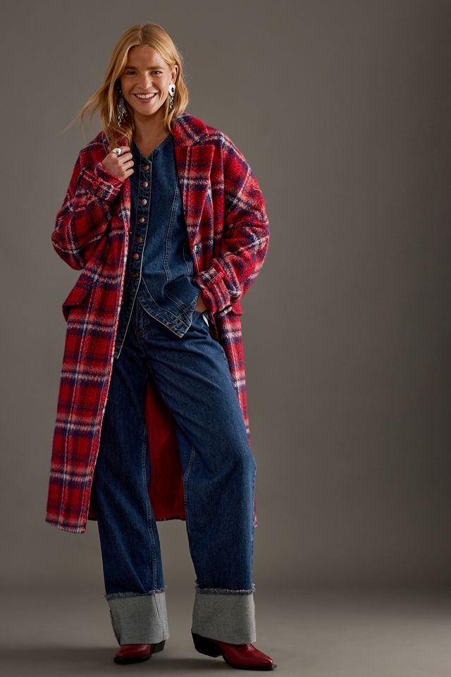 By Anthropologie Wool-Blend Check Coat #5