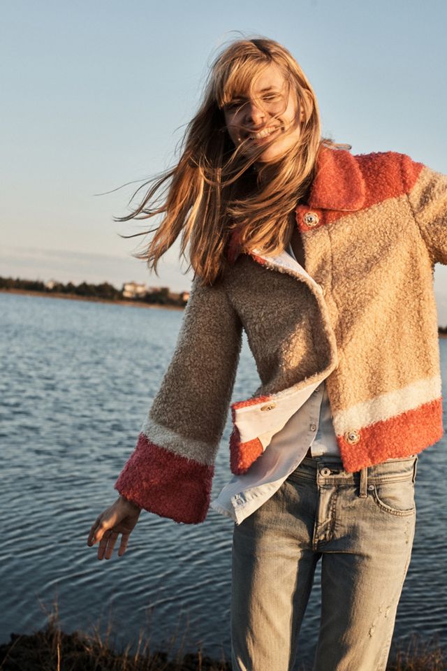 Colorblocked Sherpa Jacket | Anthropologie