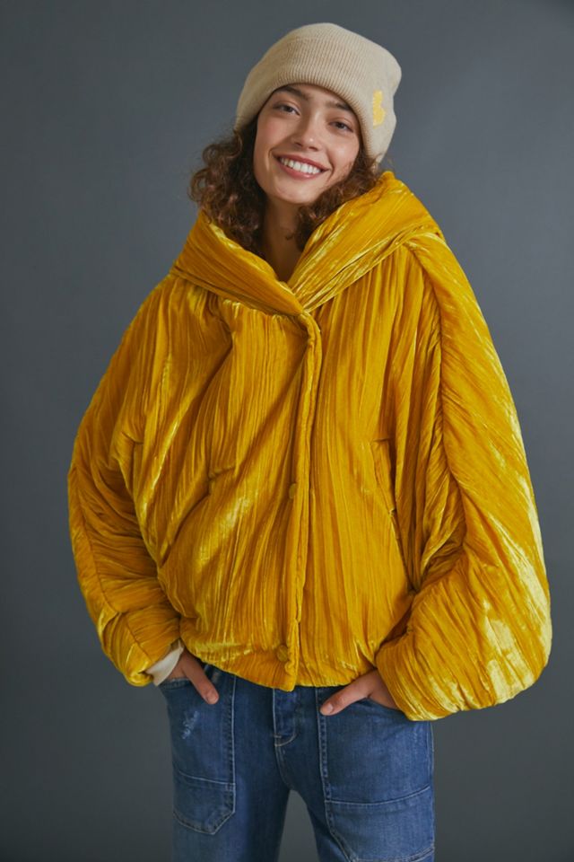 Saffron Velvet Puffer Jacket #3