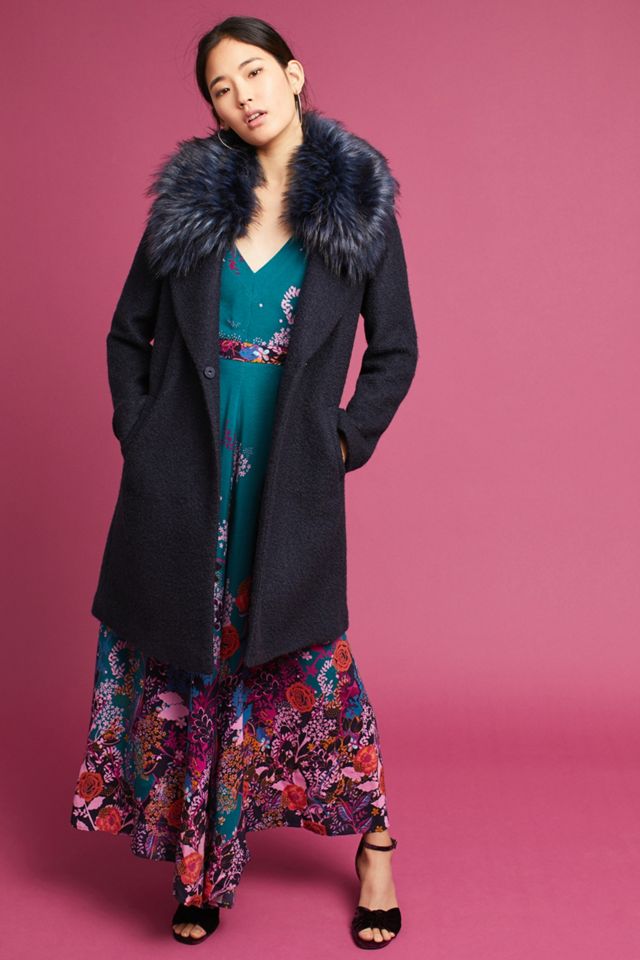 Faux Fur-Collared Coat #5
