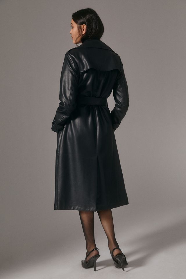 Noize Alizeh Faux Leather Trench Coat #3