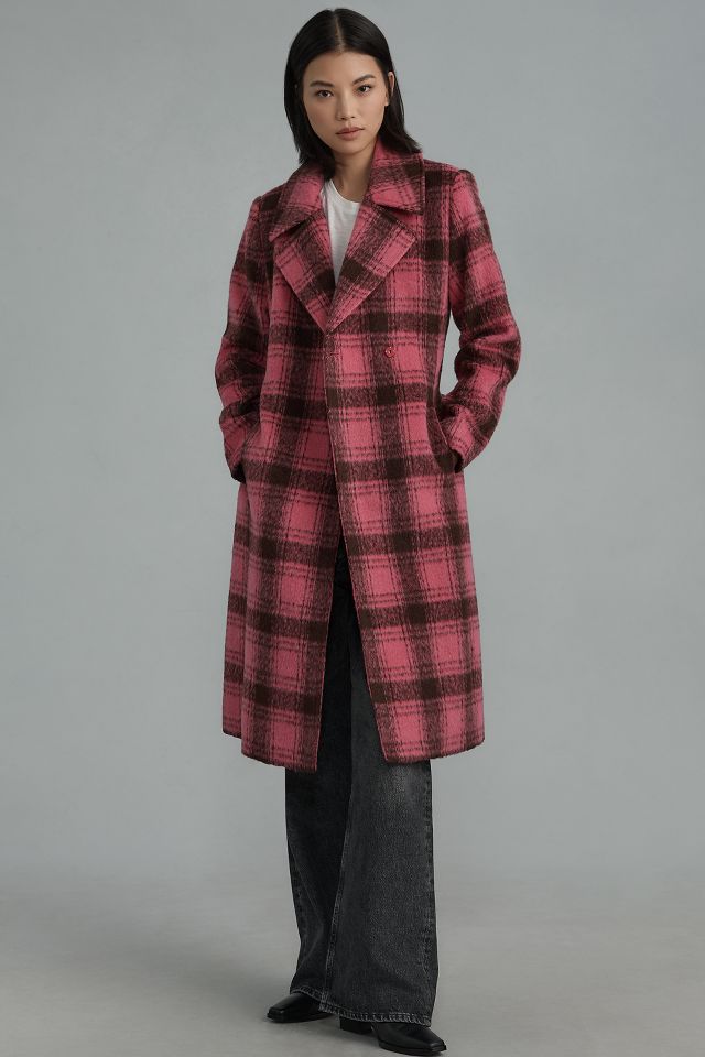 Belted plaid coat best sale