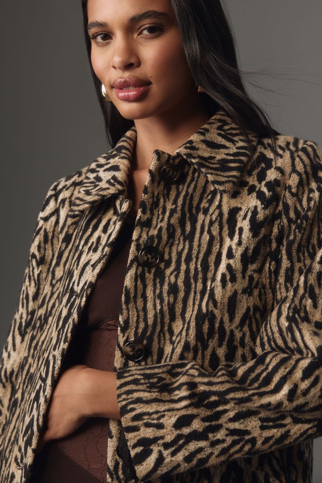 RIXO Milly Leopard Long Coat #3
