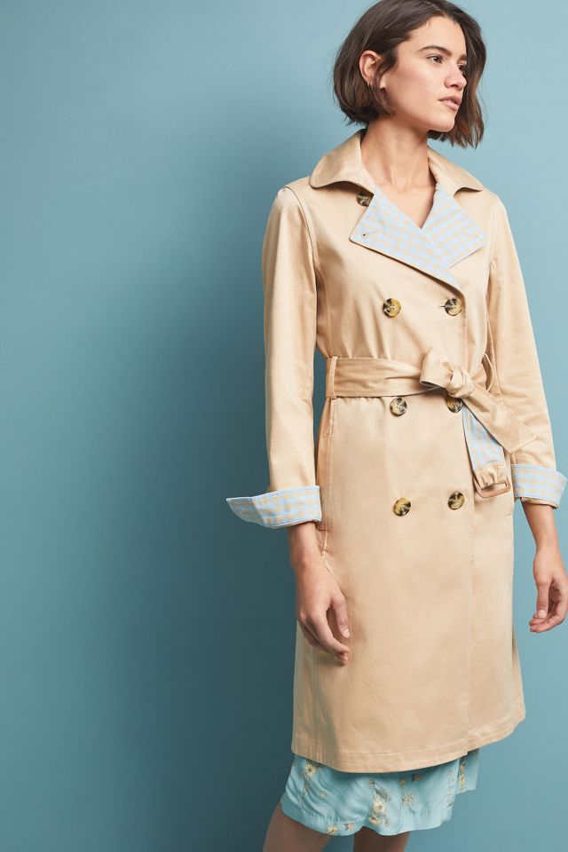 Anthropologie piped 2025 trench coat