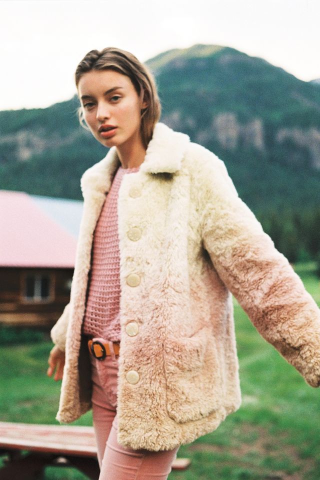 Ombre fur outlet jacket