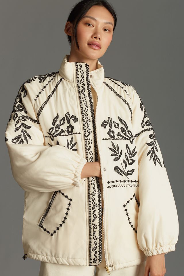 Cappotto Imbottito Ricamato di Anthropologie #1