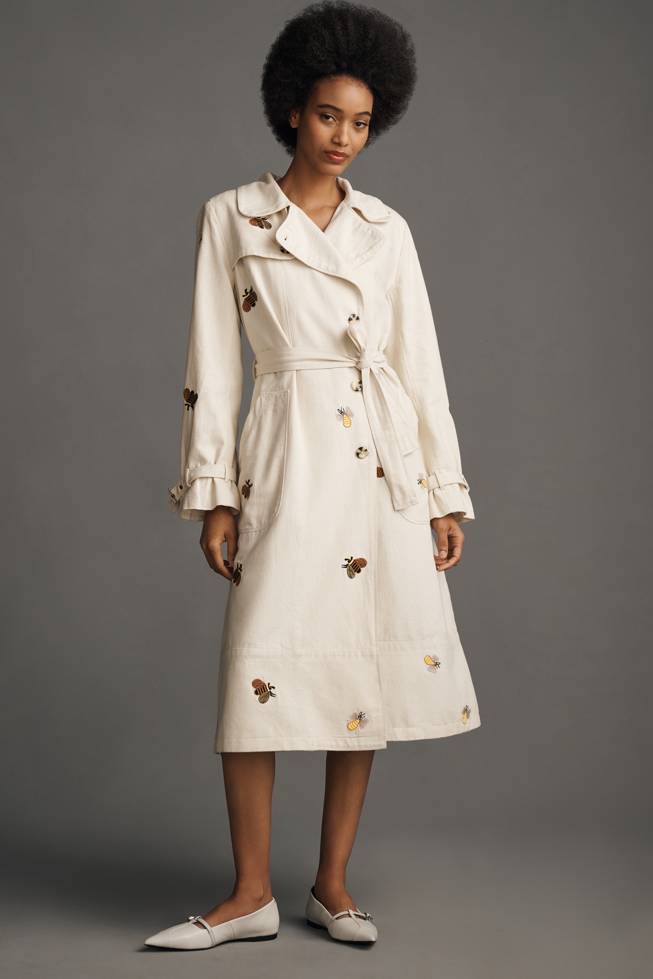 Maeve Embroidered Trench Coat