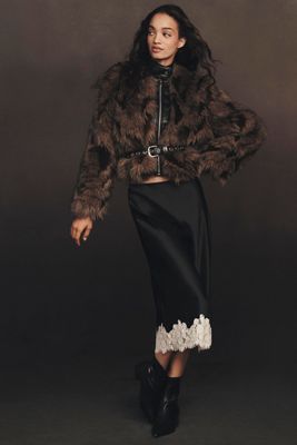 APPARIS Lillet Patchwork Faux-Fur Jacket