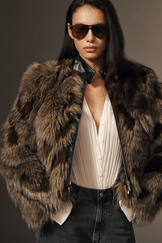 APPARIS Lillet Patchwork Faux-Fur Jacket #3