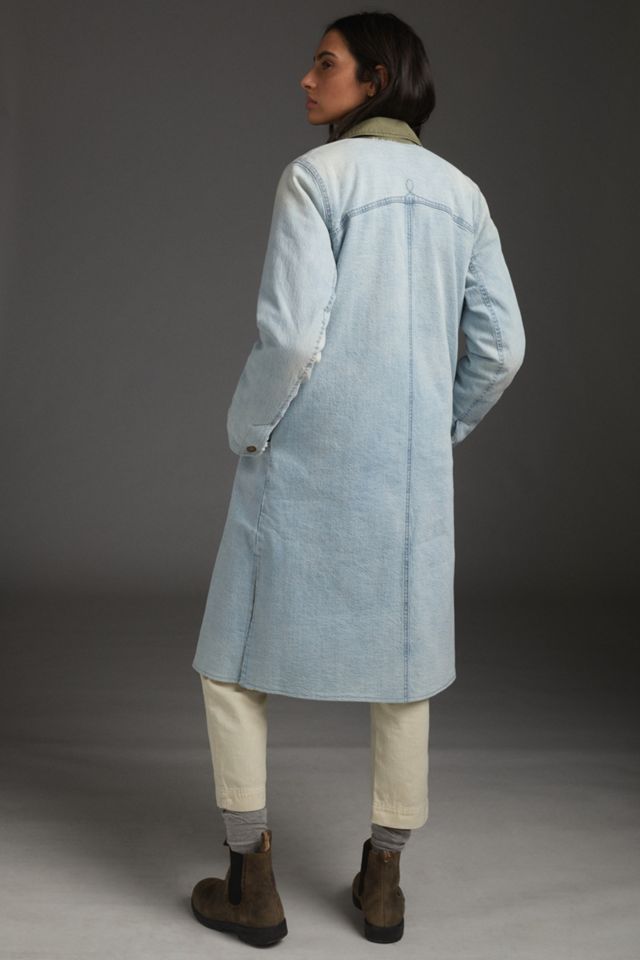 Pilcro Reversible Sherpa Denim Duster Coat | Anthropologie