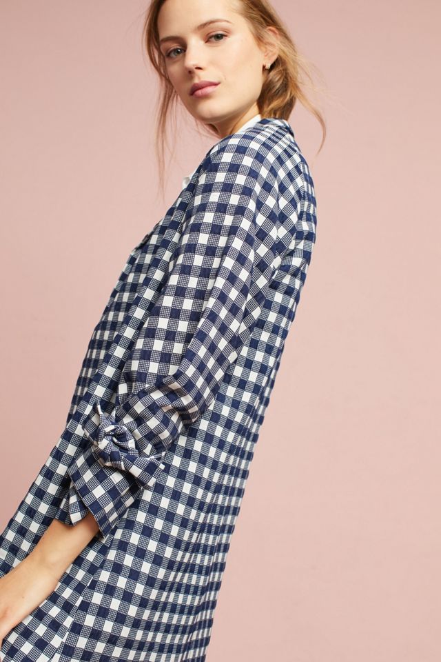 Gingham Tie-Cuff Coat #1