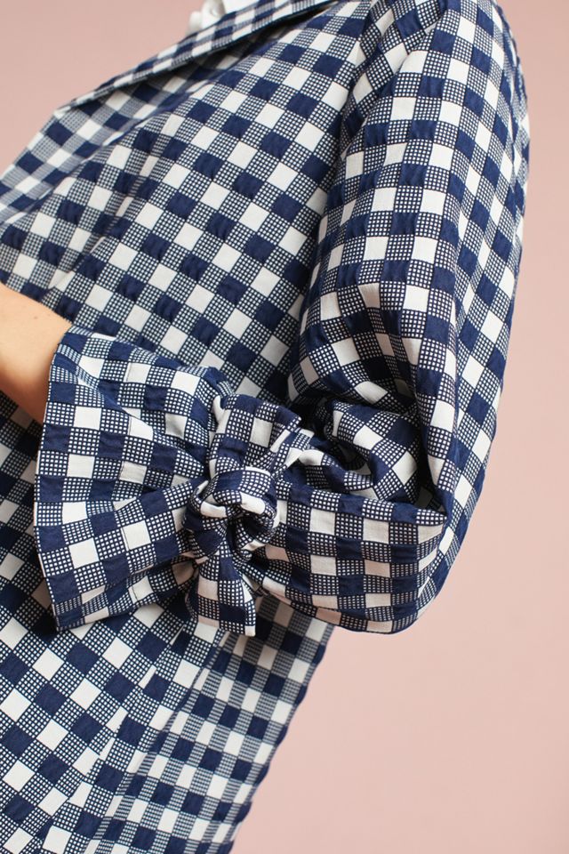 Gingham Tie-Cuff Coat #2