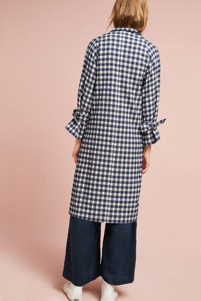 Gingham Tie-Cuff Coat #3
