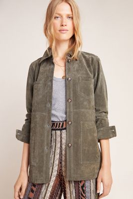 anthropologie suede jacket