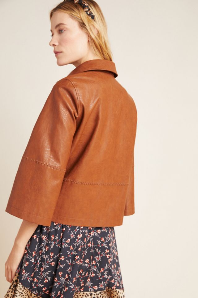 Hayden Embroidered Faux Leather Jacket #1