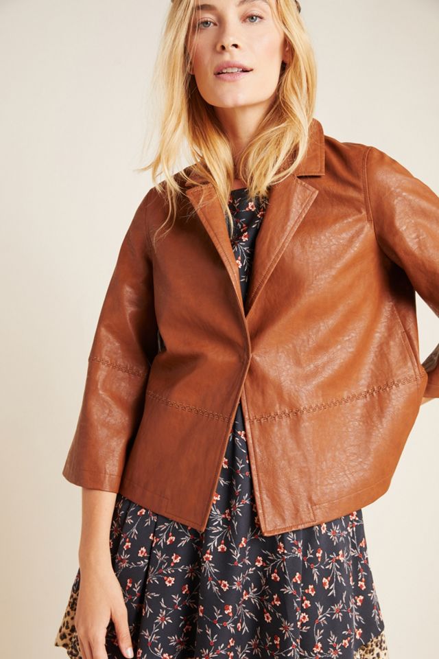 Hayden Embroidered Faux Leather Jacket #3