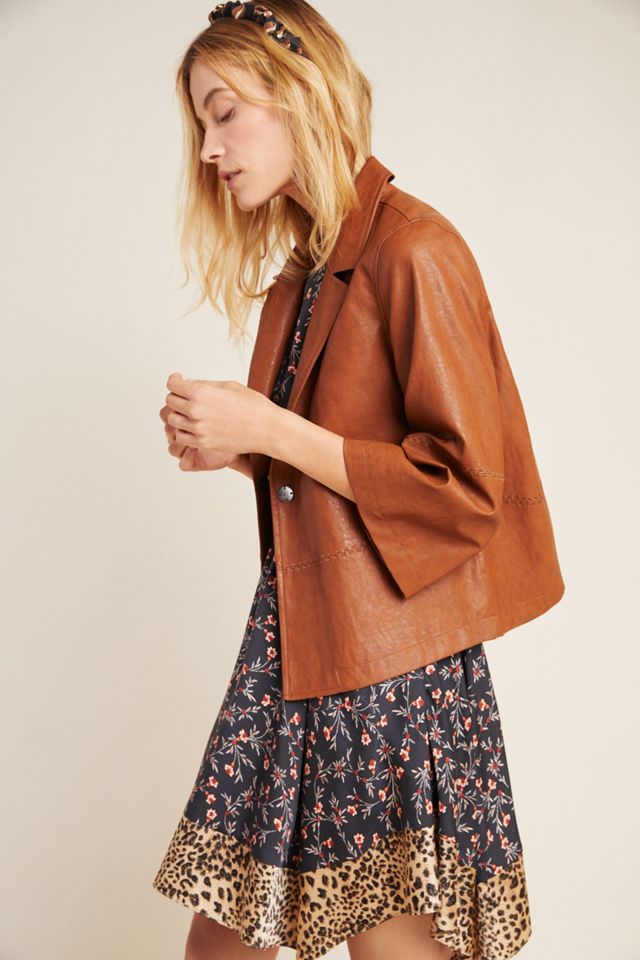 Hayden Embroidered Faux Leather Jacket #4