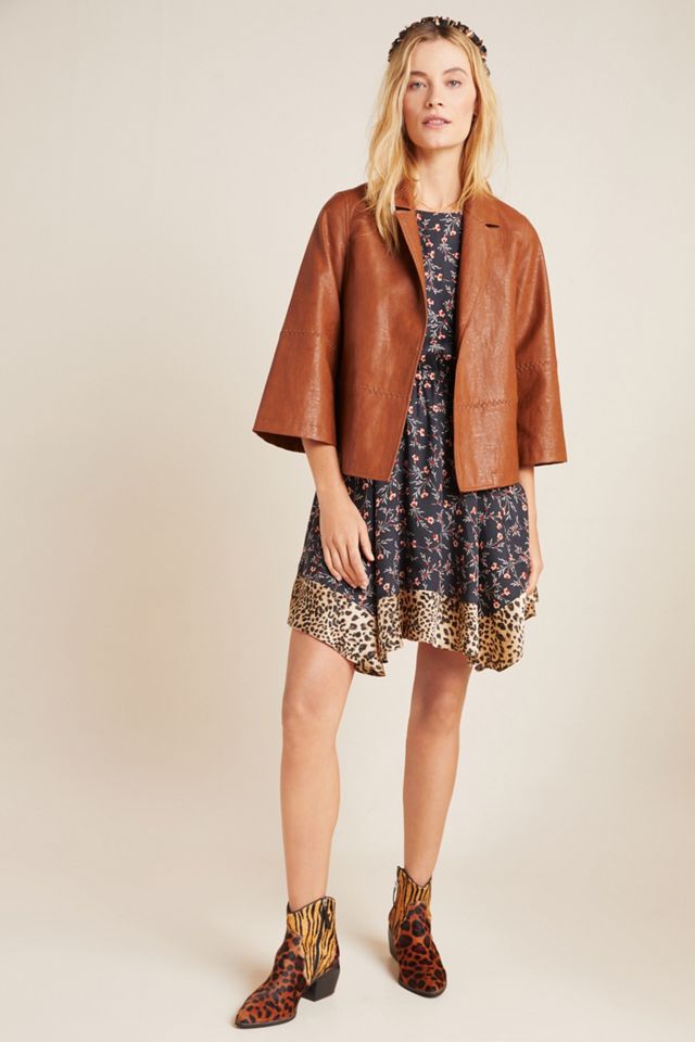 Hayden Embroidered Faux Leather Jacket #5