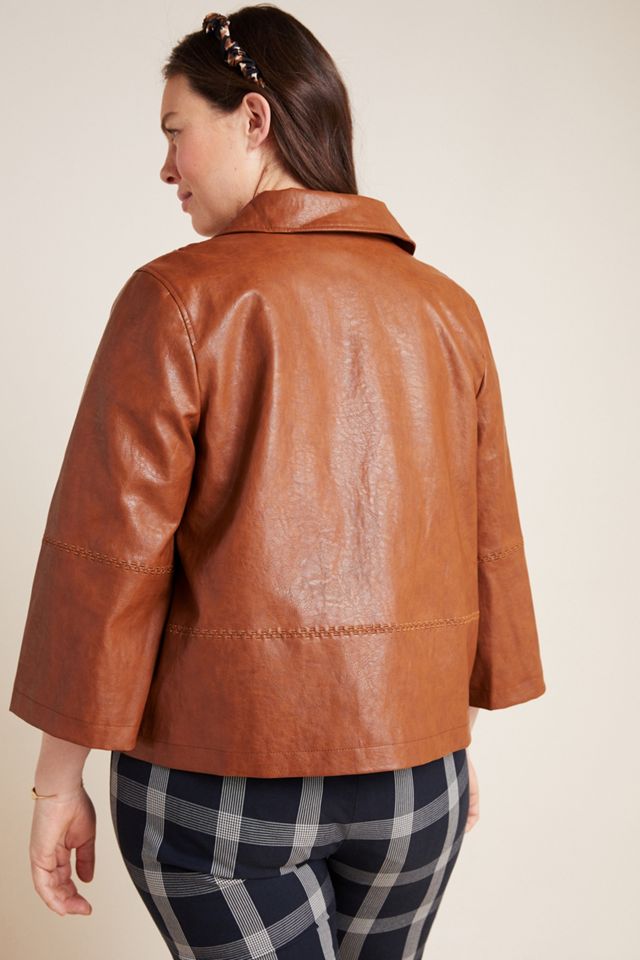 Hayden Embroidered Faux Leather Jacket #7