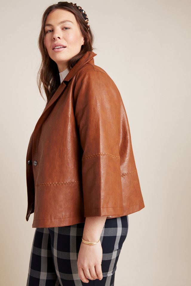 Hayden Embroidered Faux Leather Jacket #9