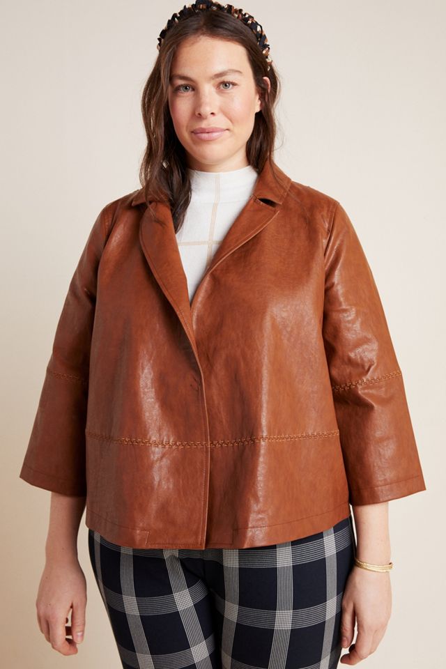 Hayden Embroidered Faux Leather Jacket #10