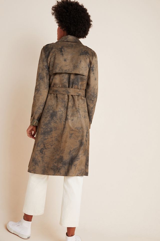 Roxie Sueded Tie-Dye Trench Coat #1