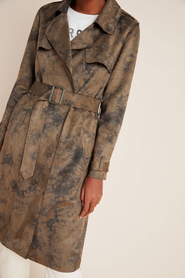 Roxie Sueded Tie-Dye Trench Coat #2