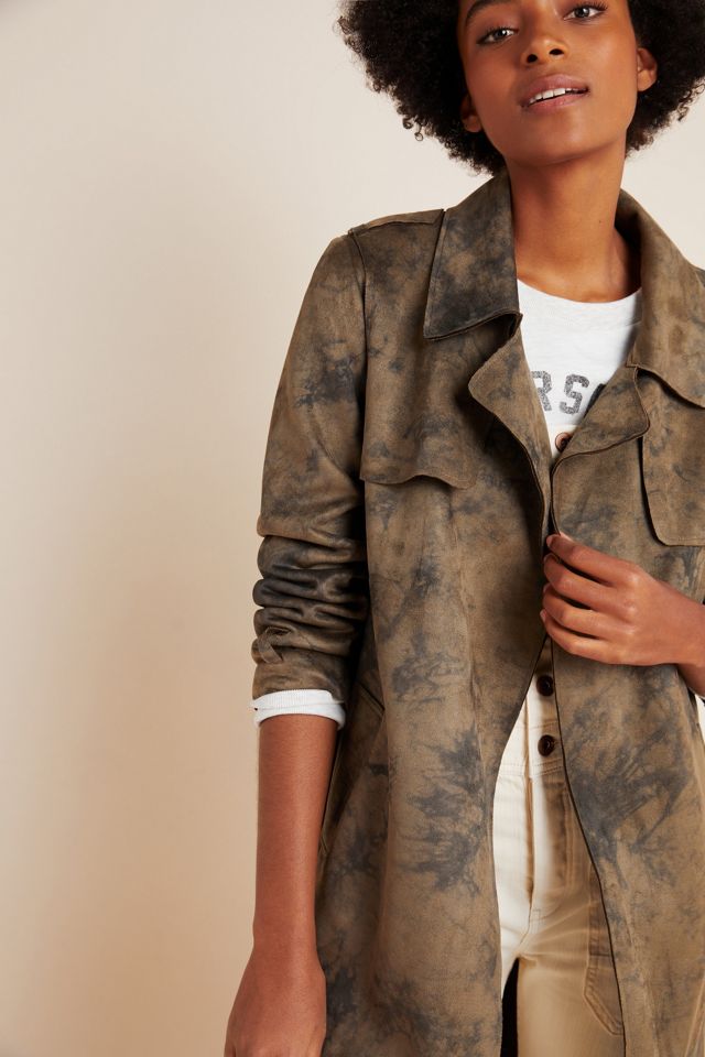 Roxie Sueded Tie-Dye Trench Coat #3
