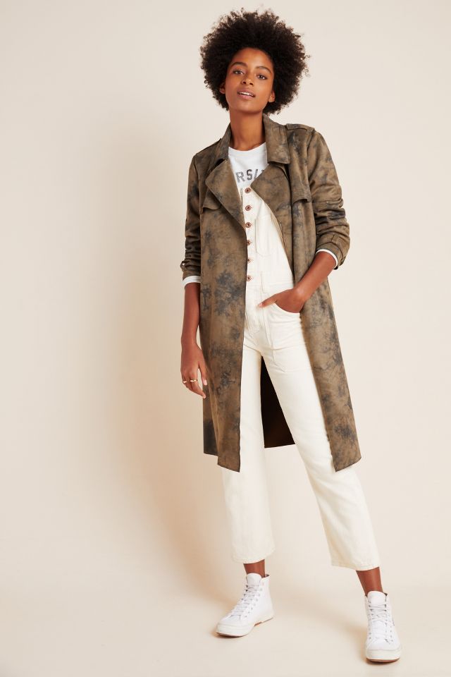 Roxie Sueded Tie Dye Trench Coat