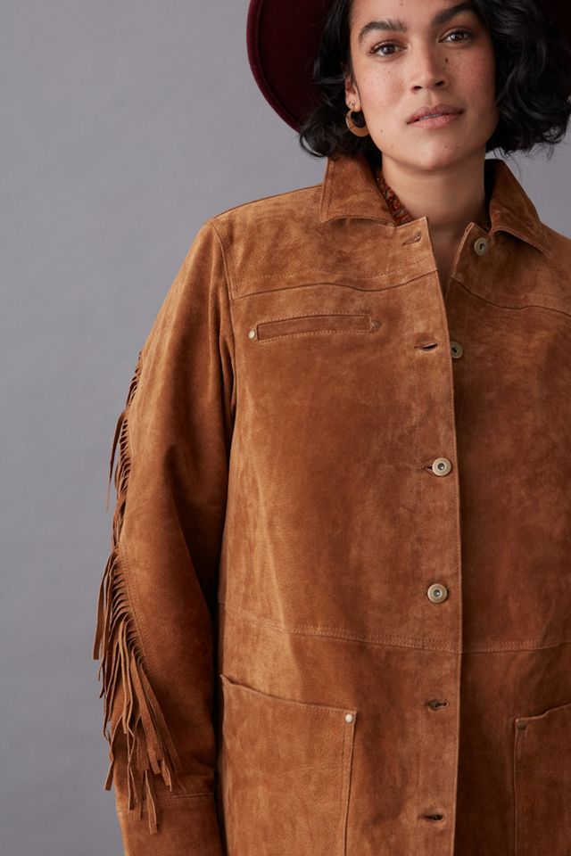 Pilcro Danae Fringed Suede Jacket #6