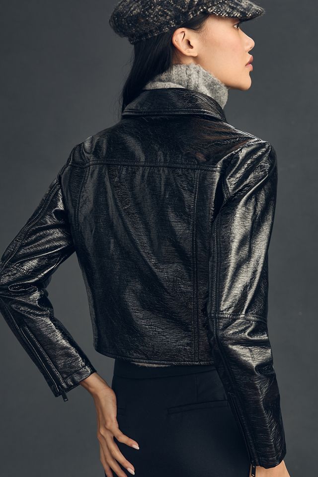 Maeve Faux Leather Crop Jacket #1