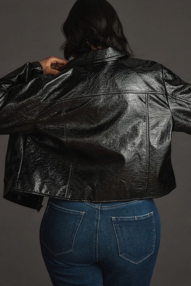 Maeve Faux Leather Crop Jacket #5