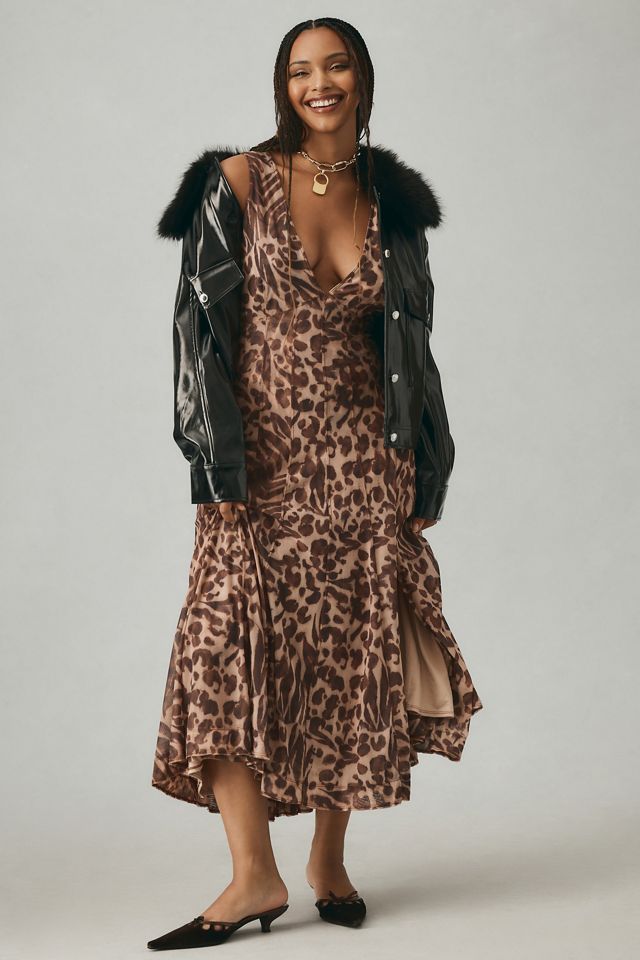 Maeve Faux Leather Furry Collar Jacket #4