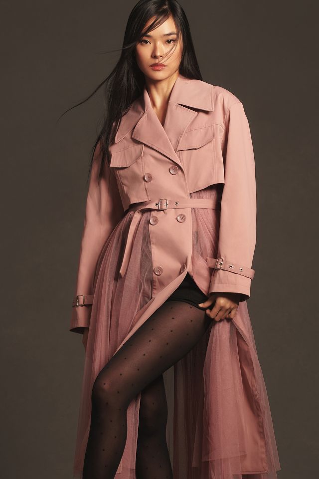 Anthropologie piped 2024 trench coat