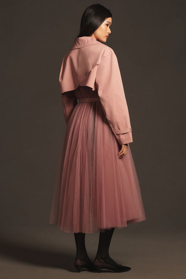 By Anthropologie Tulle-Skirted Trench Coat #4